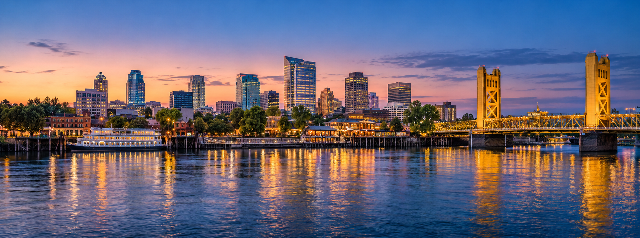 Twilight Over Sacramento’s Tower Bridge
