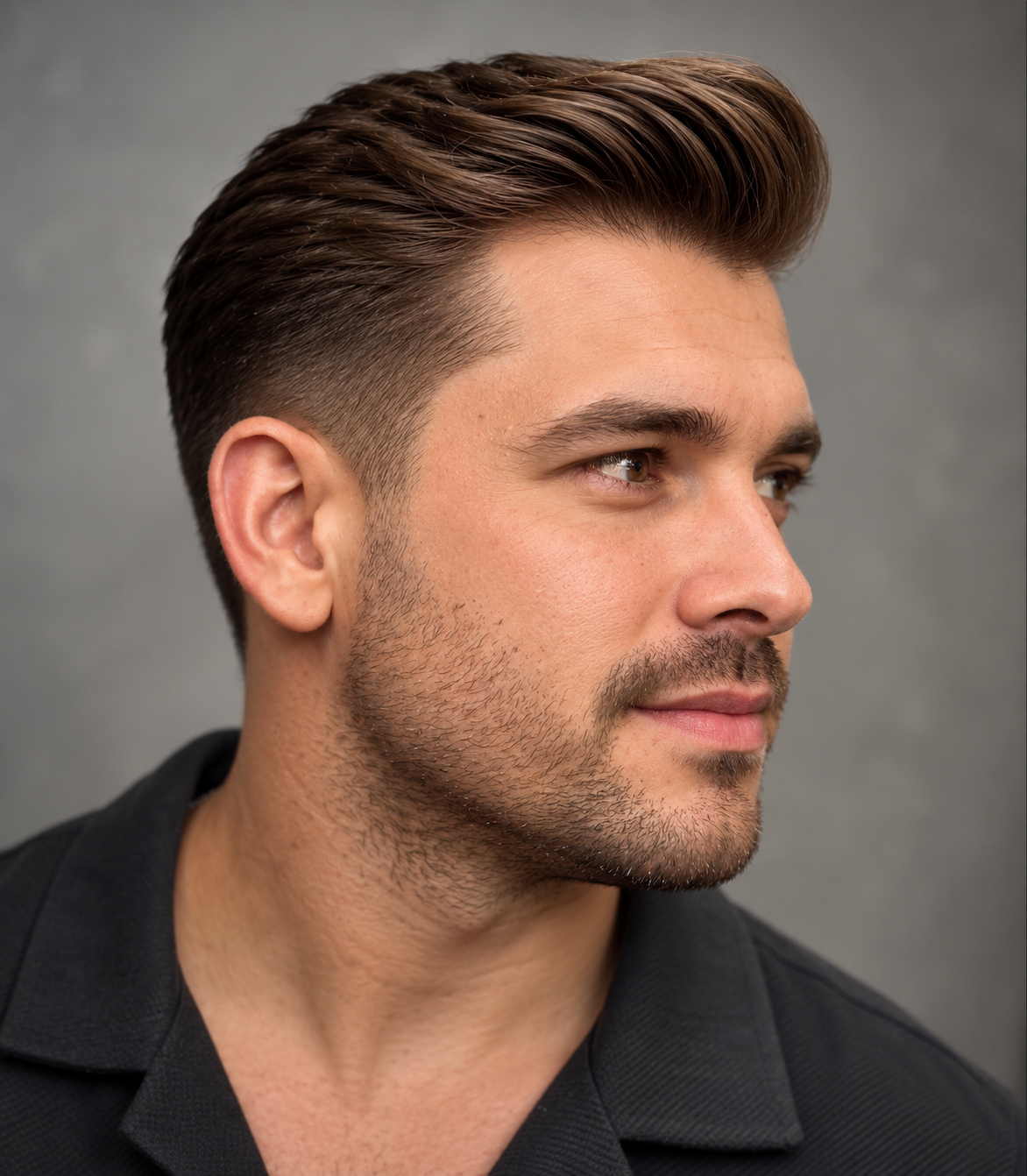 Swept Back Pompadour Portrait